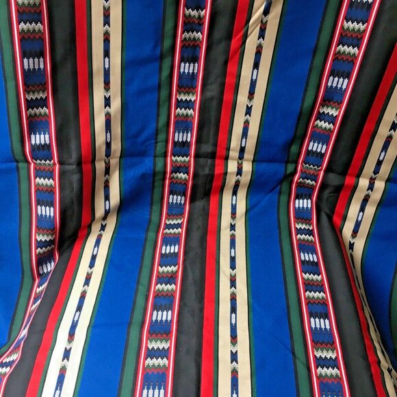 Cranston Millworth Fabric Southwest Native Beaded Pattern Black Blue Red 4.5 Yd - Picture 1 of 5